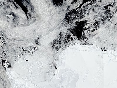 Satellitenaufnahme Weddellmeer-Region am 9.12.2016. 