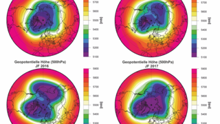 Geopotentielle Höhe OkGeopotentielle Höhe für Oktober bis Februar für den Winter 2015/2016 und für den Winter 2016/2017.