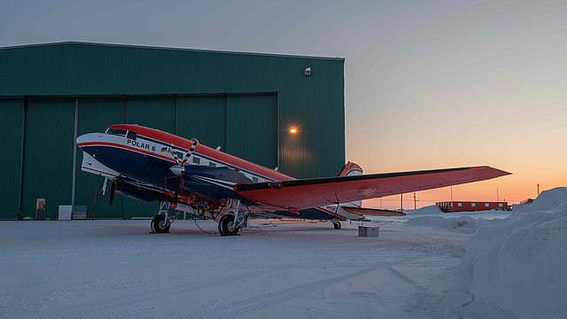 Polar 6 (Basler BT-67) during the IceBird expedition in Resolute Bay, Canada.
