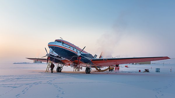 Research aircraft Polar 5 being prepared for a survey flight.