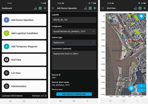 Screenshots show the new app’s user interface and selected functions.