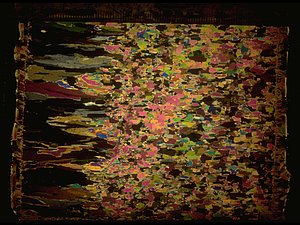 Thin section of sea-ice under crossed-polarized light.