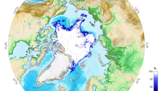 Arctic sea-ice extent on 16 September 2022: the lowest extent this year.